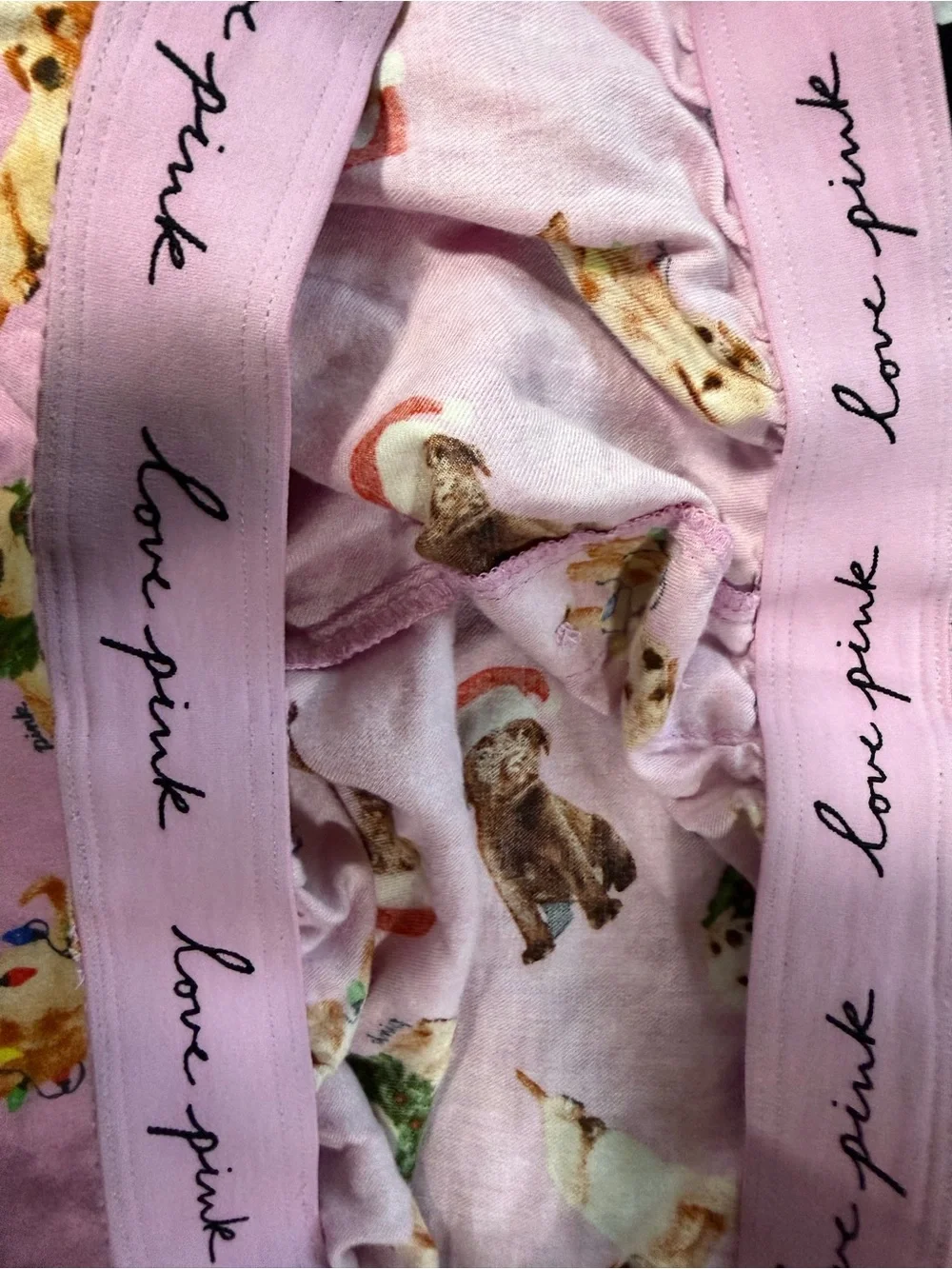 PINK Victoria's Secret Lilac Holiday Dog Print Athletic Shorts